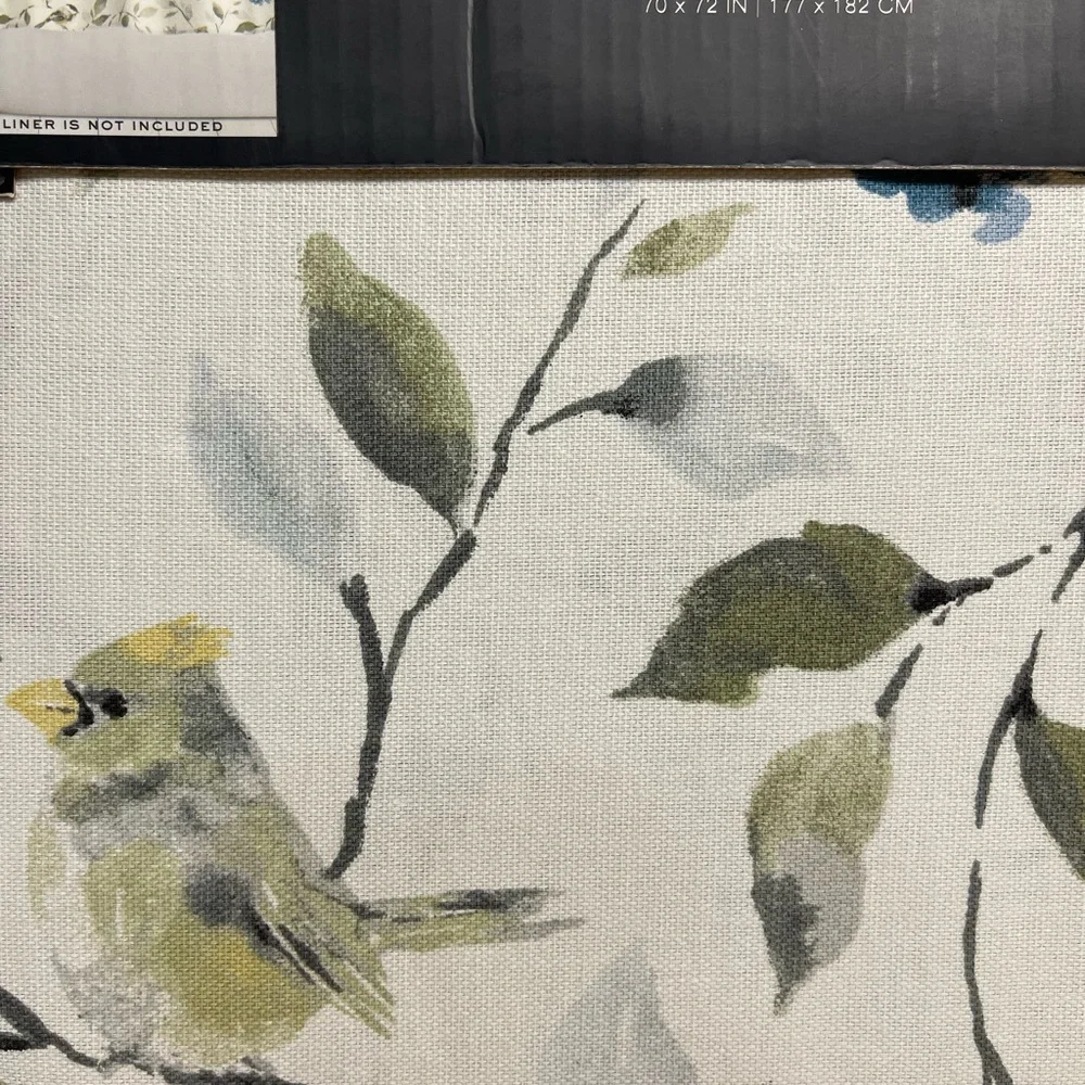 Ralph Lauren Botanical Bird Shower Curtain in Blue, Green & Cream